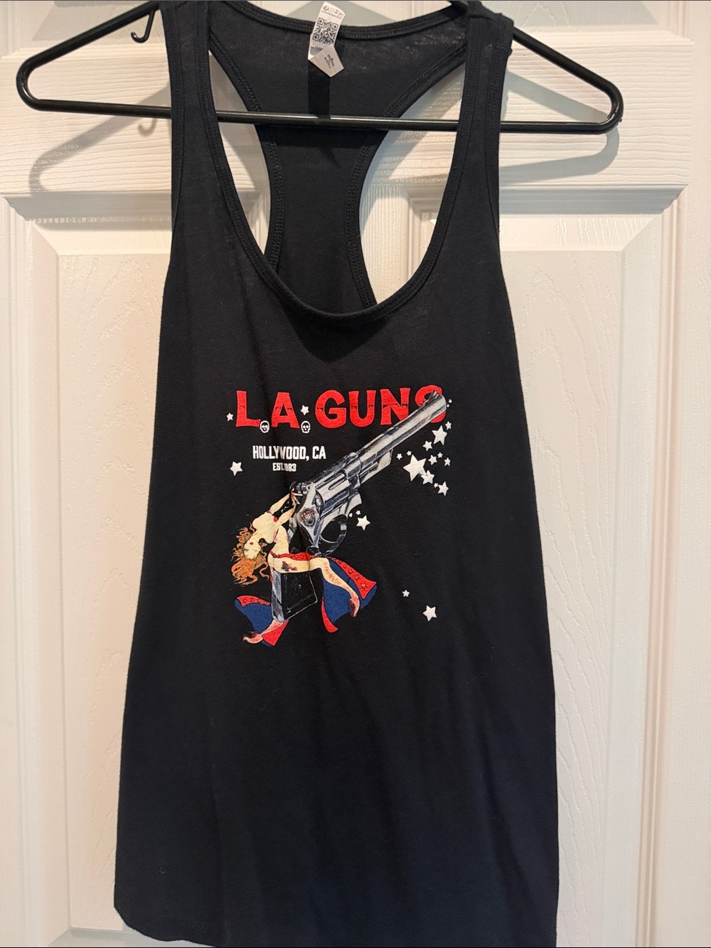 LA Guns Black Graphic Racerback Tank